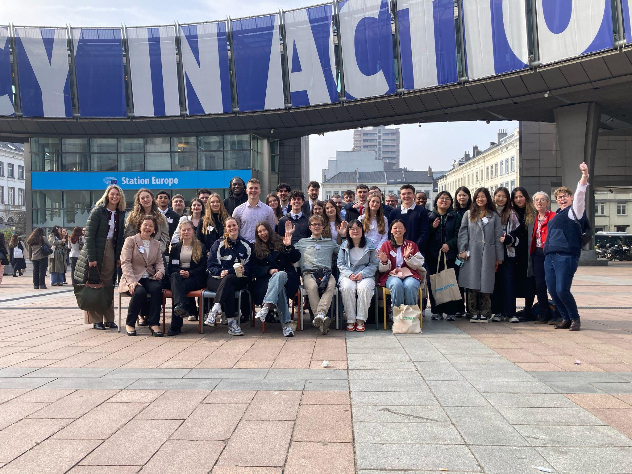 The third-year students attended the European Parliament in Brussels, to present their research findings to the European Committee of the Regions and seek recommendations to complete the project.