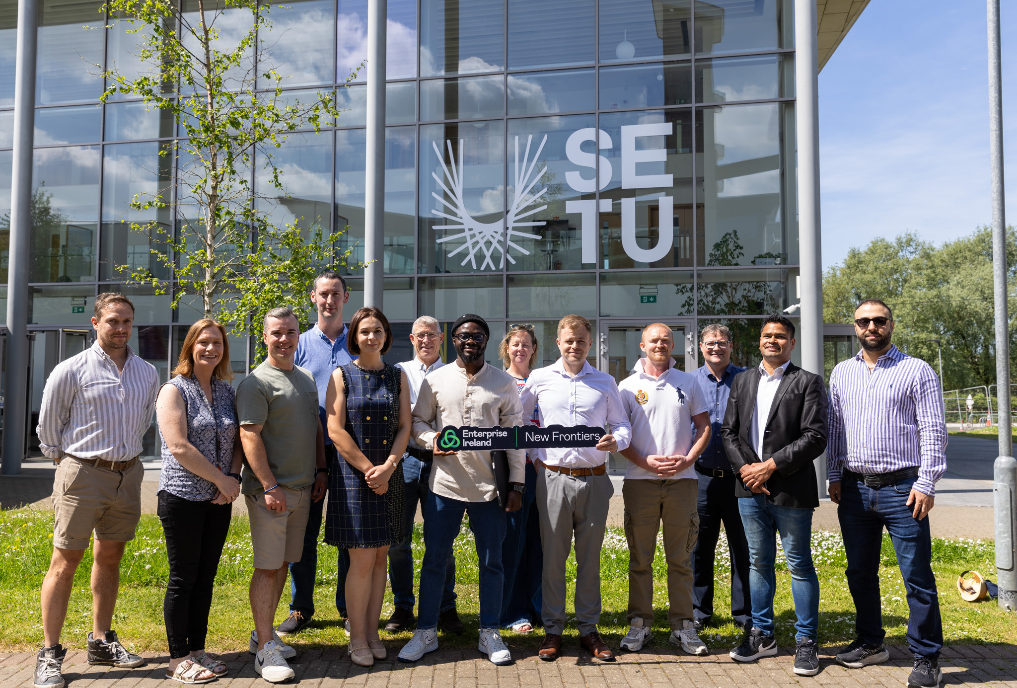 Participants of New Frontiers Phase 1 standing for a photo at SETU's campus in Carlow