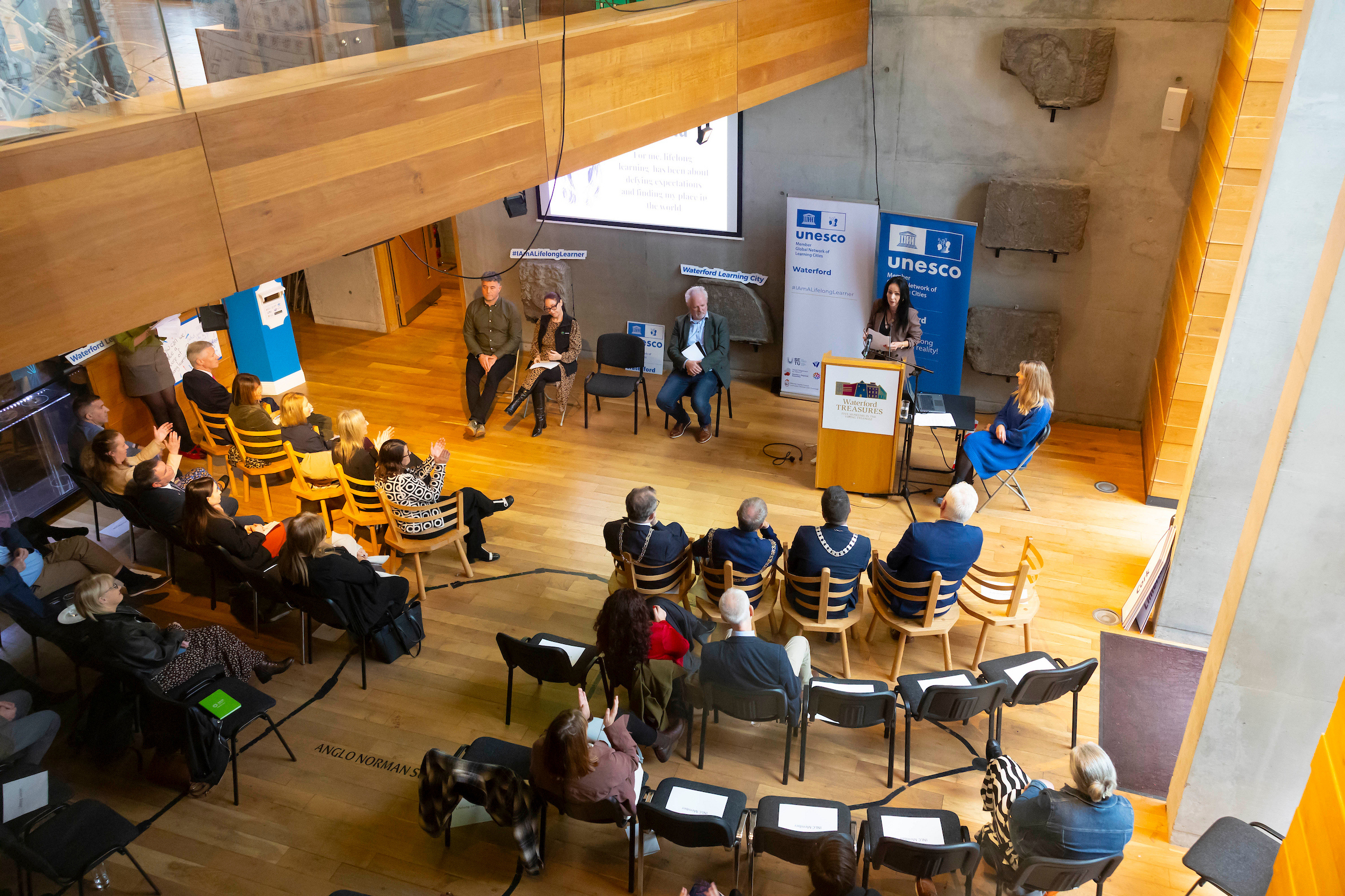 Partners of the project giving a speech