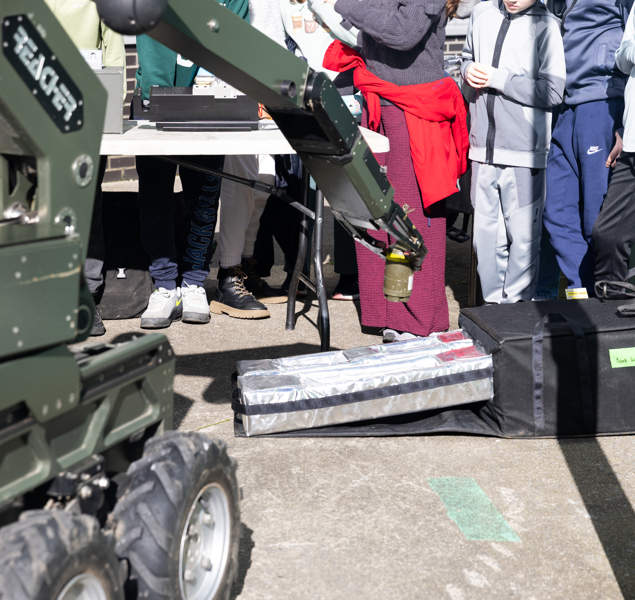 Students also had the opportunity to explore an Explosive Ordnance Disposal (EOD) vehicle and robot, rigor gear and a showcase of student-led projects produced by Defence Forces students.