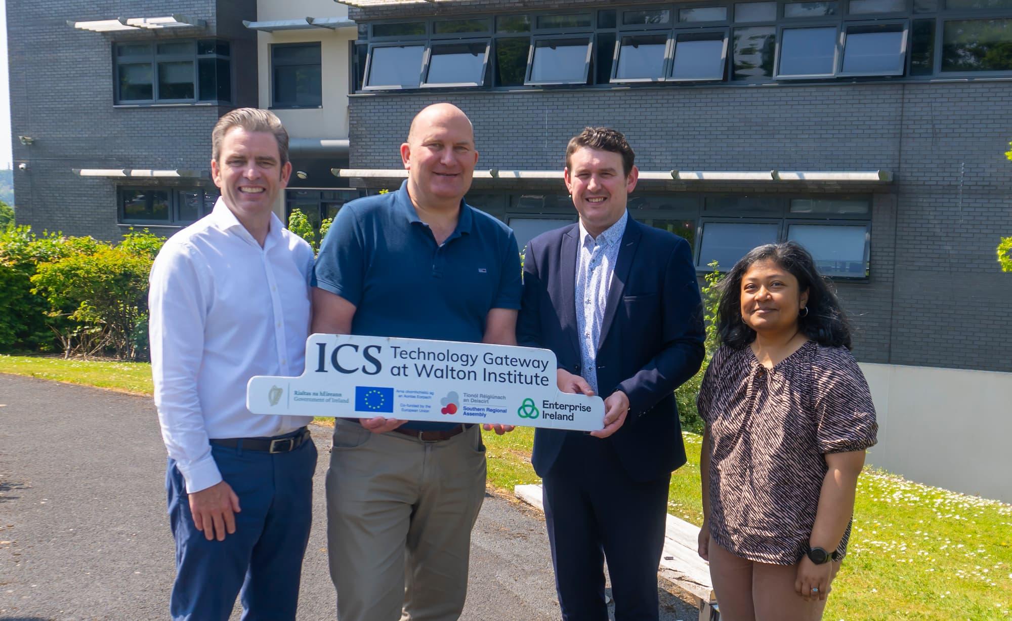 L–R: Liam Fitzgerald (Walton Institute), Gary Evans (Feedalpha), Jim Prendergast (Walton Institute), Dr Indrakshi Dey (Walton Institute).