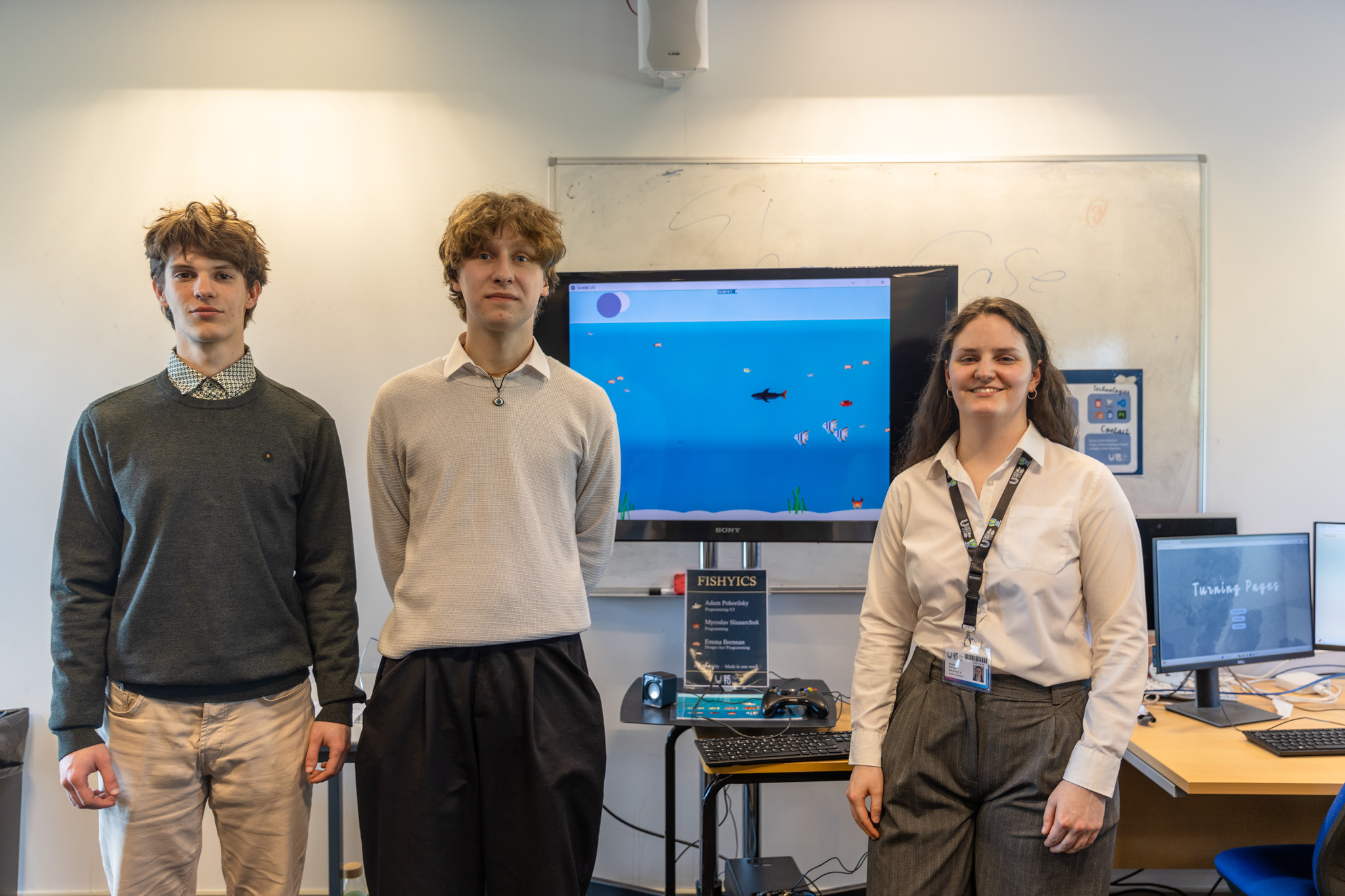 students showcasing their projects