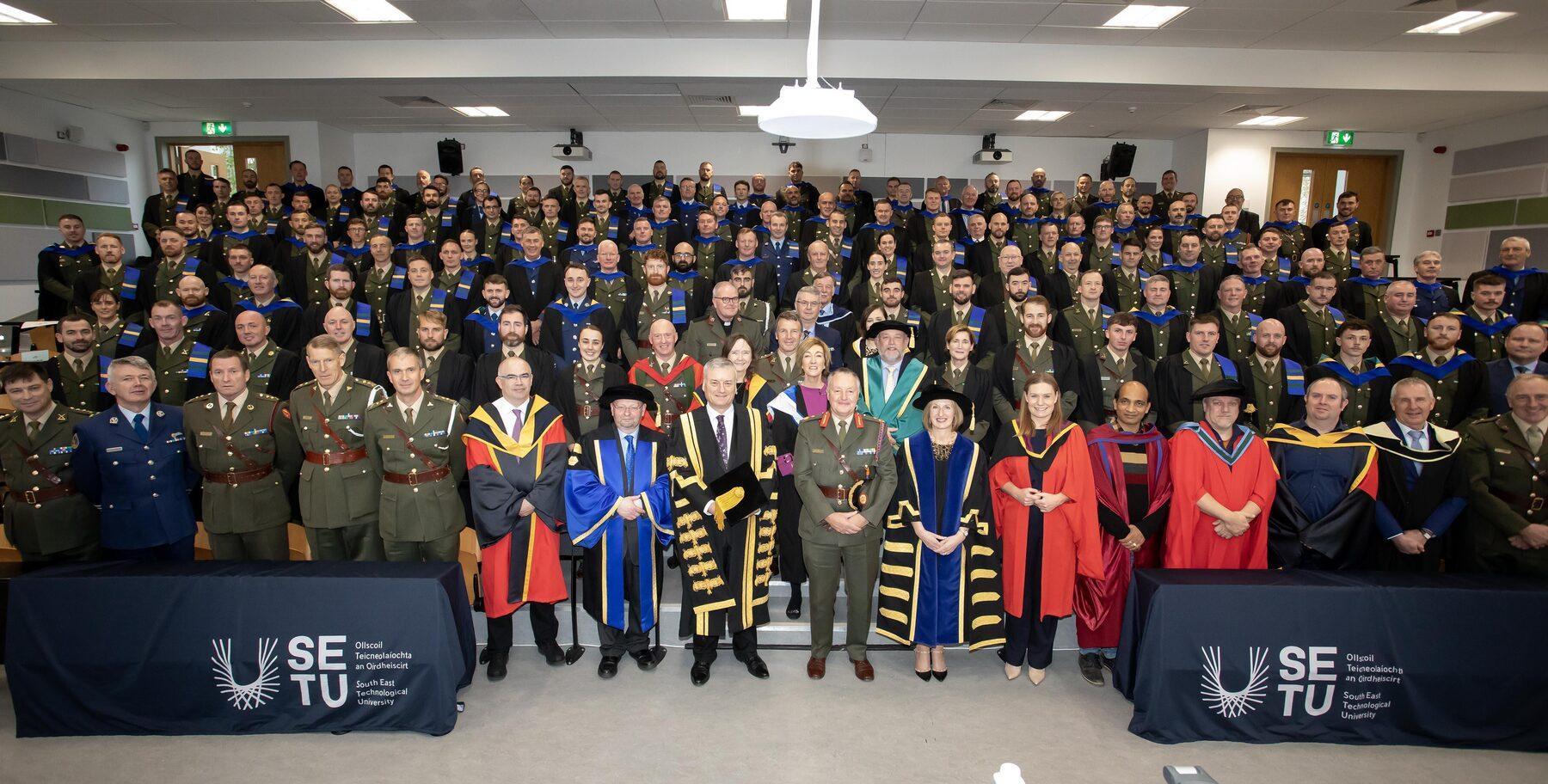 Over 200 members of the Defence Forces graduate at SETU, at a special conferring ceremony on the Kilkenny Road Campus in Carlow 