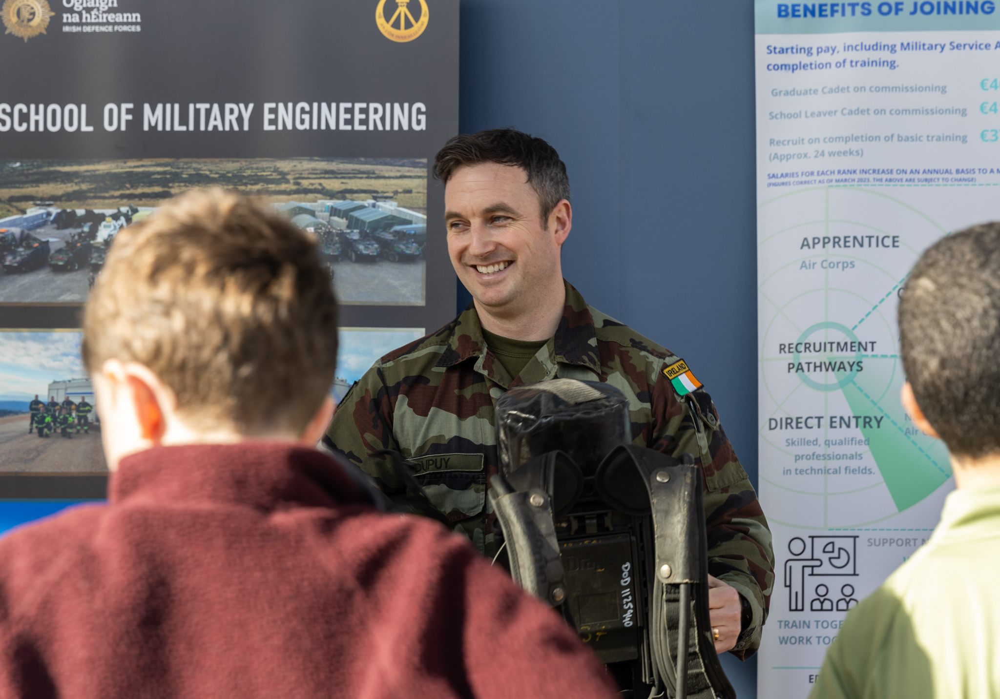 Students had a unique opportunity to explore military engineering and technology at the Defence Forces engineering experience