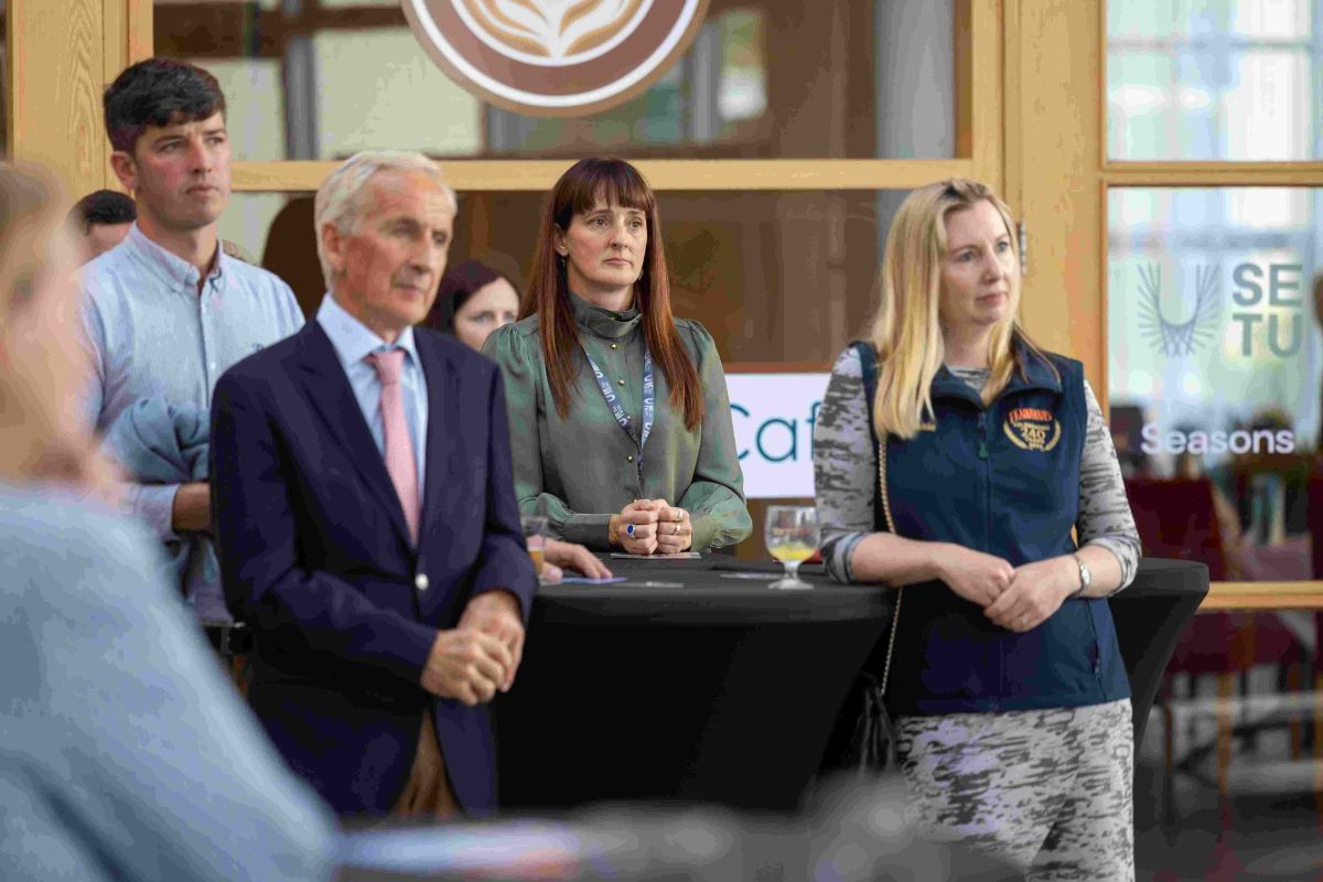 Pictured at EU Organic Ambassadors visit to SETU were Ivan Kiersey, Freezin' Friesian, John Kiersey, Yvonne Grace, Programme Leader for the MSc in Organic & Biological Horticulture, and Annie Flahavan, Flahavan’s.