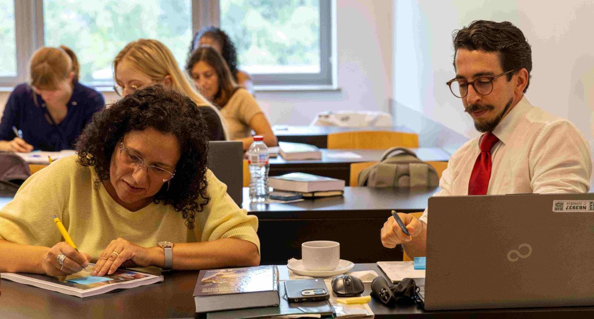 Participants studying