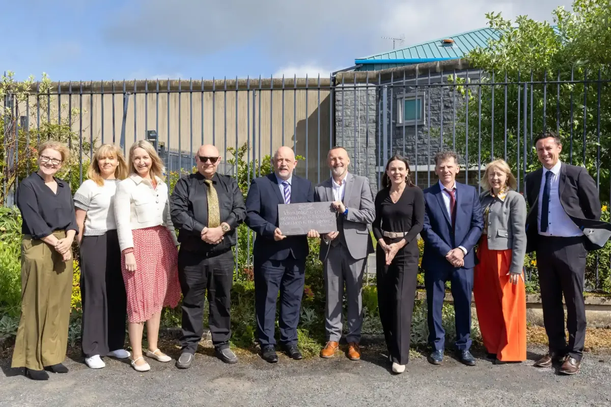 L-R: Dr Gina Noonan, Head of Centre for Academic Practice, SETU; Nicola McEntee, Project Lead, SETU; Rosemary Flynn, Head of Department - Director of Lifelong Learning, SETU; Jerry Dixon, Lecturer, SETU; David Denieffe, Chief Operations Officer, SETU; Tony Dalton, Director of Further Education and Training, LOETB; Dr Sarah Sartori, Higher Education Strategic Project Lead and Sanctuary Chair, SETU; David Higgins, Supervising Teacher at the Education Unit of Portlaoise Prison and LOETB; Eileen Dunne, Further Education and Training Inclusion Manager, LOETB; and John Balfe, Lecturer, SETU.