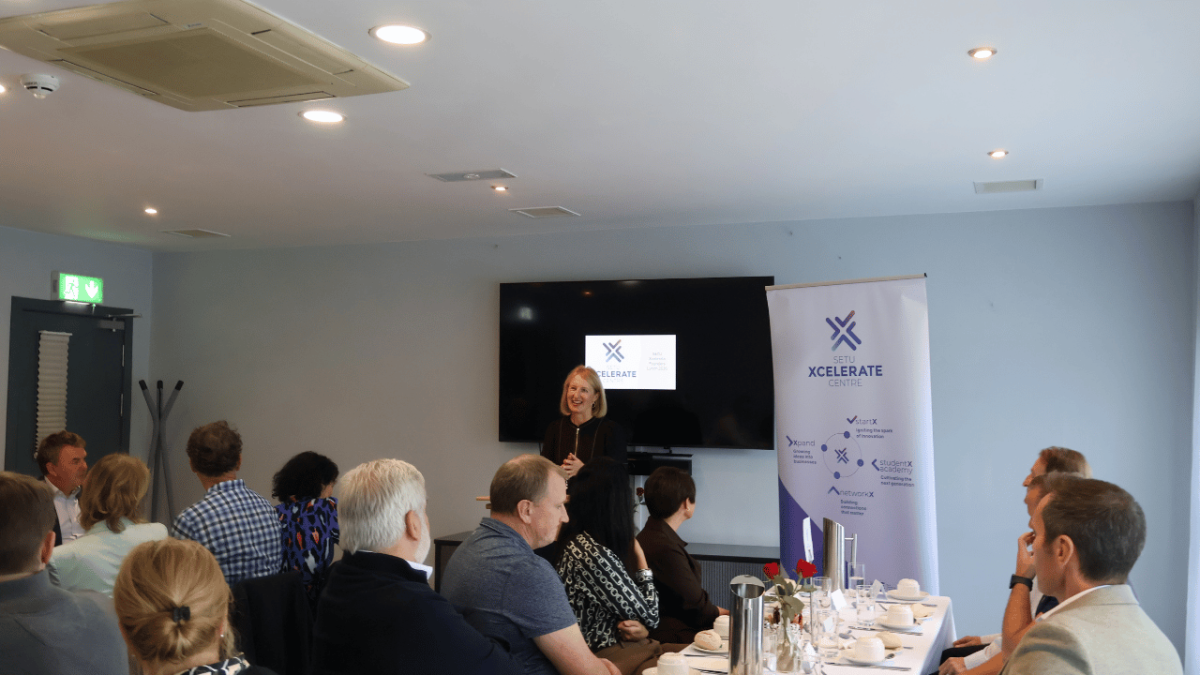 Professor Veronica Campbell addresses a room full of people