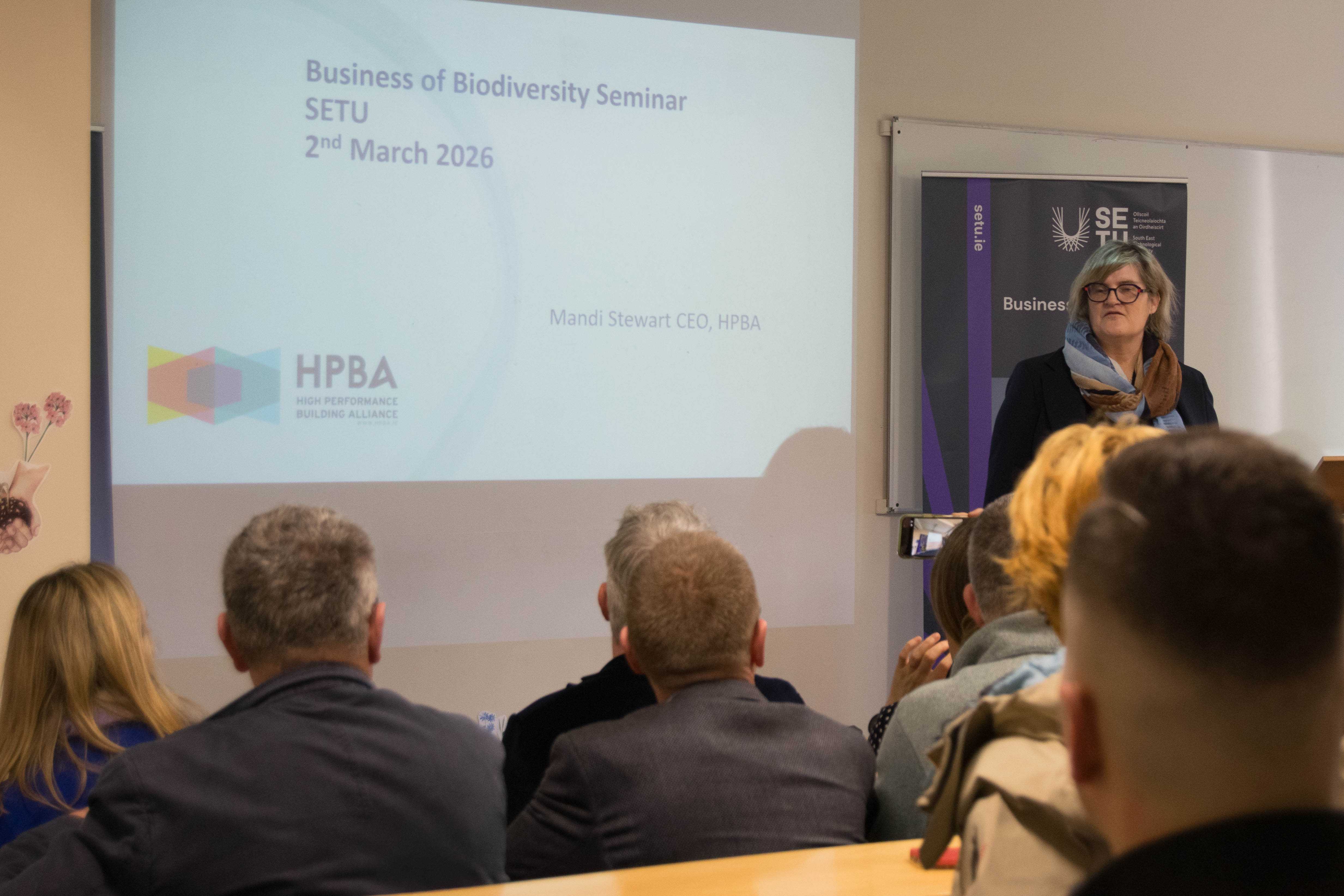 Caroline Cawley of Business for Biodiversity Ireland discussed the implications of the Corporate Sustainability Reporting Regulation (CSRD