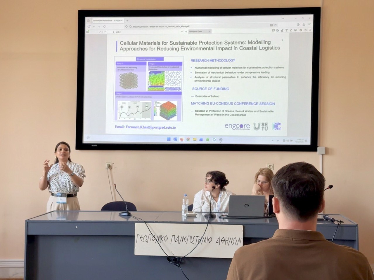 Student presenting