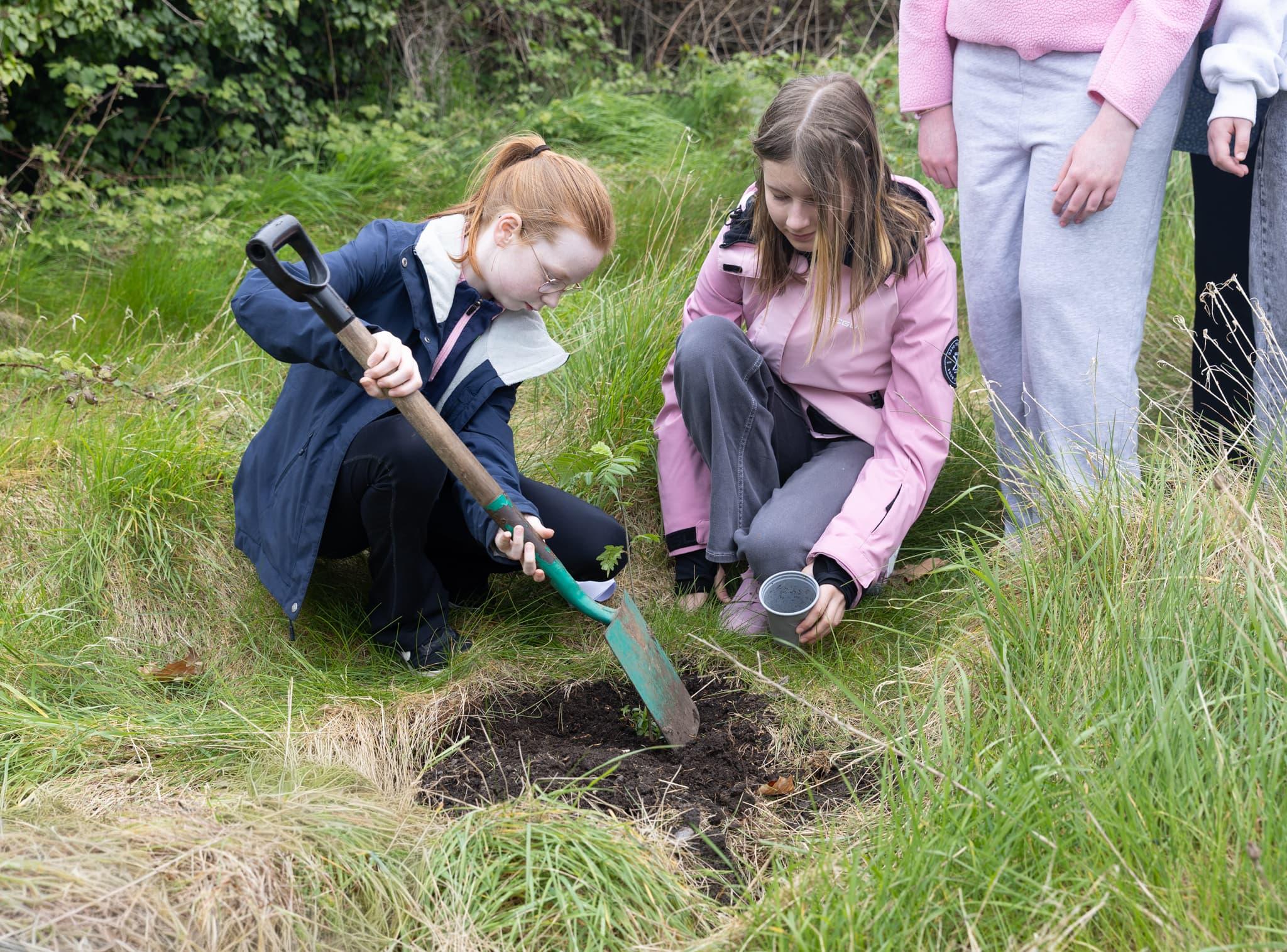Tree planting ceremony in commemoration of young children from Carlow and Laois impacted by the 'Earl Grey Scheme' in 19th century.