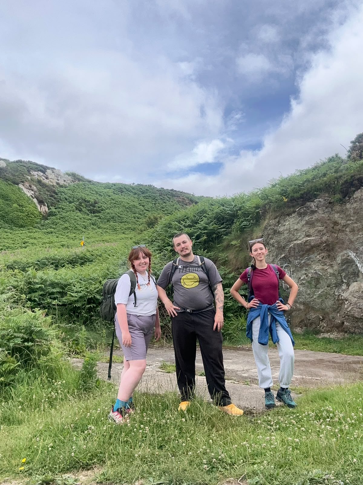 Three students on the Howth Cliff Walk