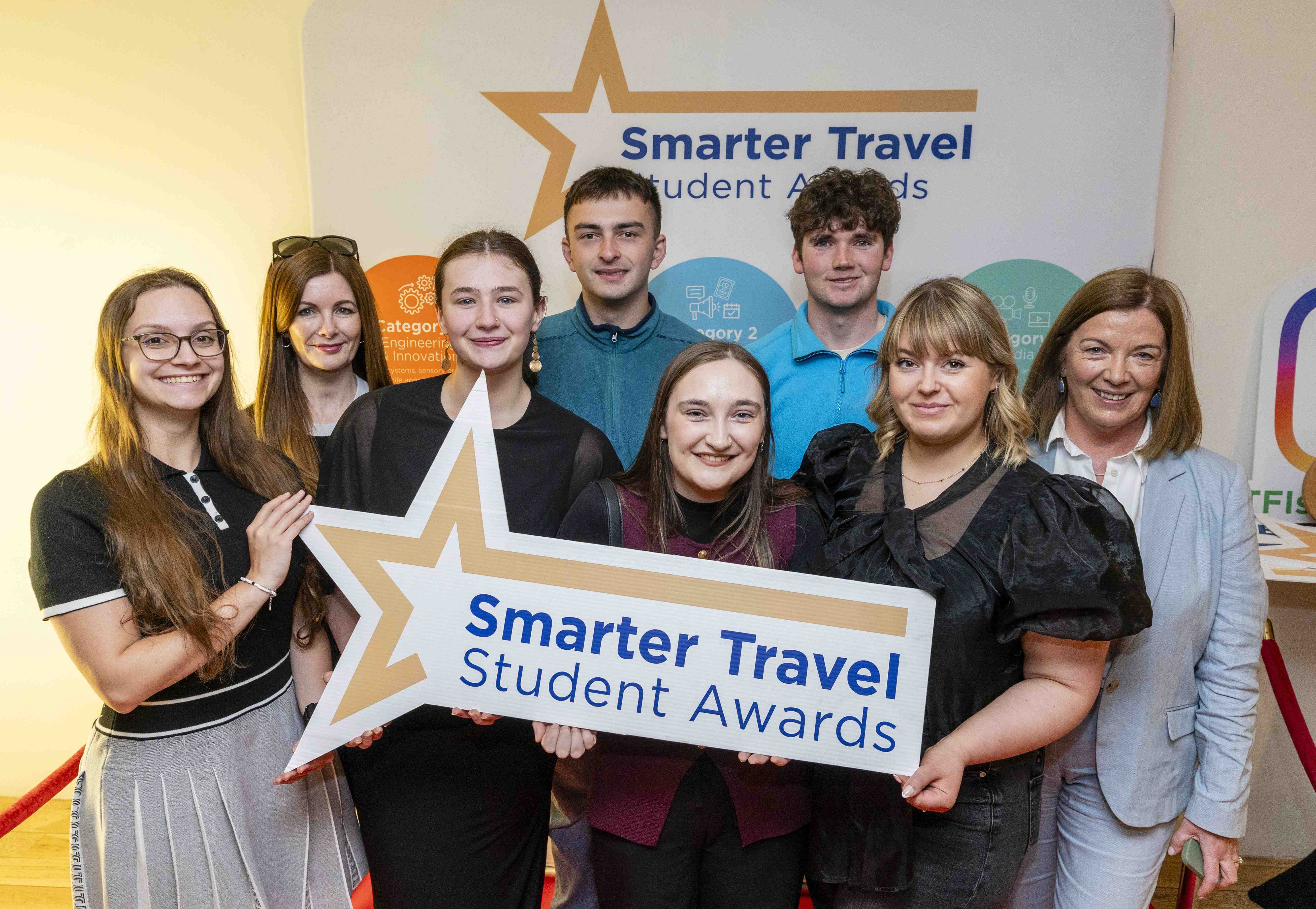SETU students and staff at the Smarter Travel Student Awards