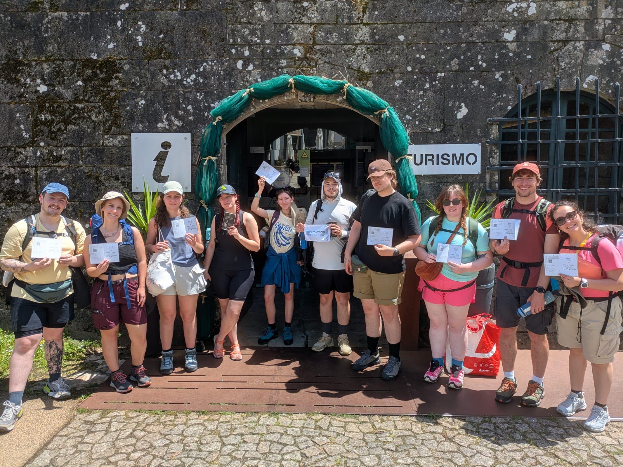 Group of students on the camino