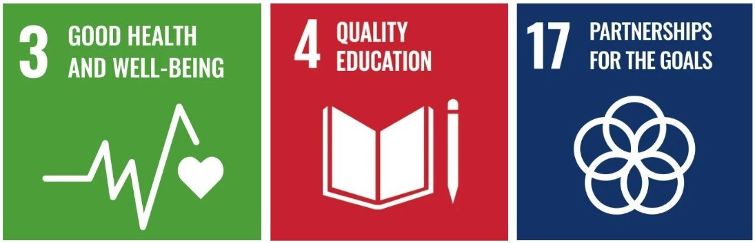 United Nations Sustainable Development Goals 3, 4. 17 - logos